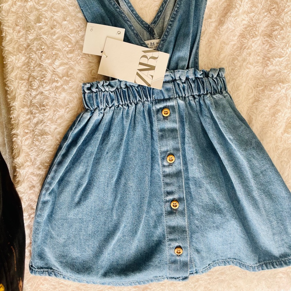 Zara Suspender Jean skirt